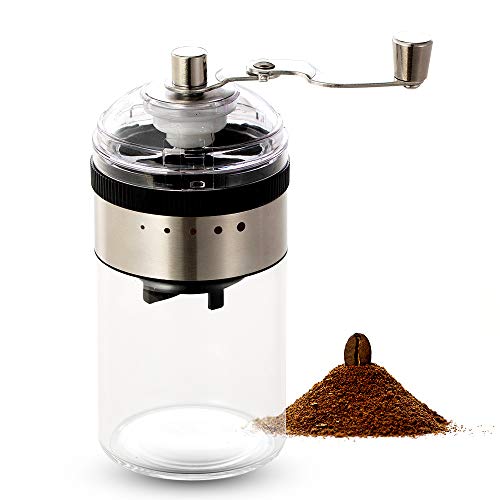 KUKIFUN Manual Coffee Grinder, Hand Coffee Grinder with Adjustable Setting, Conical Ceramic Burr, Hand Coffee Mill for Espresso, French Press, Cold Brew, Drip Coffee, Pour Over, Large Capacity