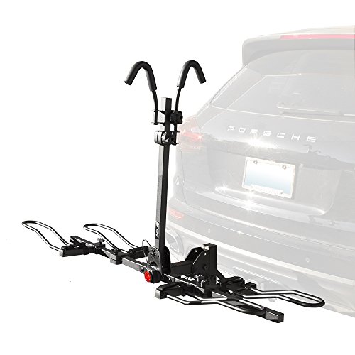 BV 2-Bike Bicycle Hitch Mount Rack Carrier for Car Truck SUV - Tray Style Smart Tilting Design (2-Bike Carrier)