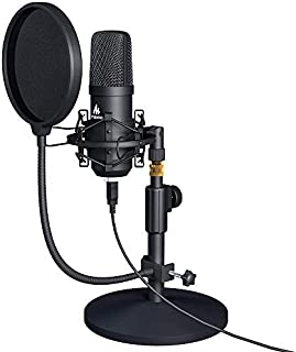 USB Microphone Kit 192KHZ/24BIT MAONO AU-A04T PC Condenser Podcast Streaming Cardioid Mic Plug & Play for Computer, YouTube, Gaming Recording