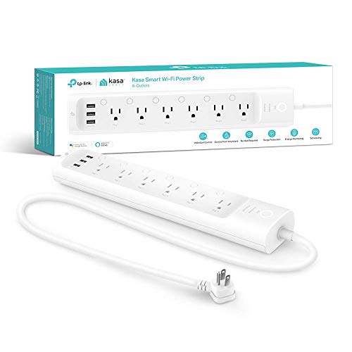 Kasa Smart HS300 Plug Power Strip, Surge Protector with 6 Smart Outlets and 3 USB Ports, Works with Alexa Echo & Google Home, No Hub Required