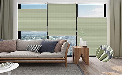 Didoya Cellular Shades 100% Blackout Honeycomb Blinds Fabric Window Shades Waterproof Insulation Noise Roller Shades, Support Custom Size 47