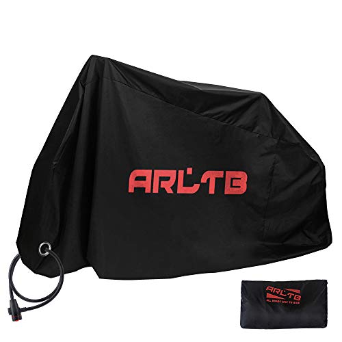 Arltb 2 in 1 Bike Cover with Lock Hole & Bike Lock Included - Waterproof Bicycle Cover Outdoor Windproof UV Snow Rustproof Covers for Bicycle Motorcycle Electric Bike Scooter Cruiserbike