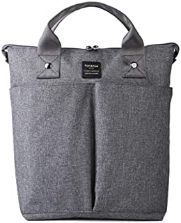 Kah&Kee Convertible Laptop Backpack and Tote Bag Handbag Concealed Strap Computer Compartment Travel School for Women Man (Gray)