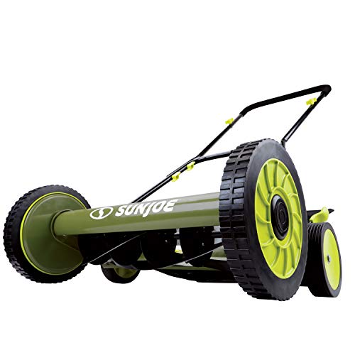 Sun Joe MJ501M 18-Inch Manual Reel Mower w/Grass Catcher, Green/Black