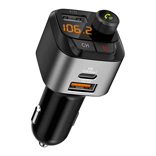 Pamyvia (Upgraded) V5.0 Bluetooth FM Transmitter