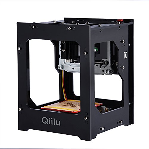 Qiilu 1500mw Laser Engraver Printer Laser Engraving Machine DIY USB CNC Router Cutting Carver Off-line Operation with Goggles for Art Craft Science for Win 7, XP, Win 8, Win 10, iOS 9.0, Android 4.0