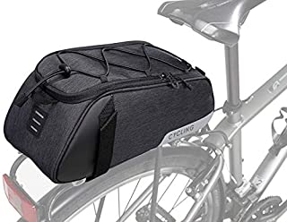 WOTOW Bike Rear Seat Bag, Bicycle Backseat Bag Cycling Pannier Rear Rack Trunk Bag Chest Bag Water Resistant 7L Massive Capacity for Outdoor Traveling Hunting Commuting (Black)