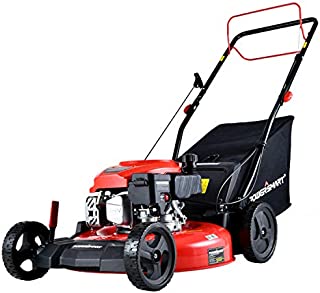 PowerSmart Lawn Mower, 21-inch & 170CC, Gas Powered Self-propelled Lawn Mower with 4-Stroke Engine, 3-in-1 Gas Mower in Color Red/Black, 5 Adjustable Heights (1.2''-3.0''), DB2194SR-A