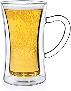 Dragon Glassware Beer Glass, Premium Designer Stein with Insulated Double-Walled Design, 13.5-Ounces, Gift Boxed