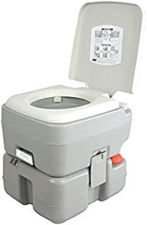 SereneLife Outdoor Portable Toilet with Carry Bag, Travel Toilet with Level Indicator | | 3 Way Pistol Flush | Rotating Spout, for Camping, Boating, Traveling & Roadtripping