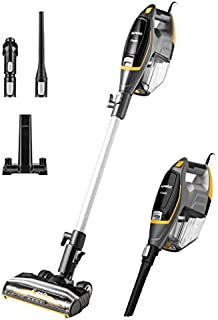 Eureka Flash Lightweight Stick Vacuum Cleaner,15KPa Powerful Suction, 2 in 1 Corded Handheld Vac for Hard Floor and Carpet, Black