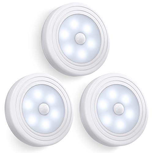 Motion Sensor Light, Closet Light, Wall Light, Stick Anywhere with No Tools, Battery Operated Lights, LED Night Lights, Perfect for Staircase, Hallway, Bathroom, Bedroom, Kitchen, Cabinet (Pack of 3)