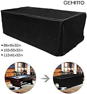 GEMITTO 7/8/9 ft Pool Table Cover, Waterproof Billiard Cover Polyester Fabric for Snooker Billiard Table (102x53x32in)