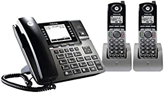 Motorola ML1002H DECT 6.0 Expandable 4-line Business Phone System with Voicemail, Digital Receptionist and Music on Hold, Black, 2 Handsets