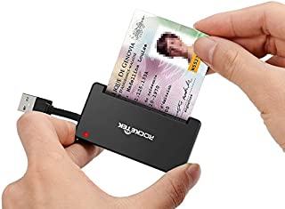 Rocketek DOD Military USB Smart Card Reader/CAC Common Access Card Reader Writer for Military|ID Card/IC Bank Chip Card Reader, USB Smart Card Writer Compatible with Windows XP/Vista/7/8/11, Mac OS