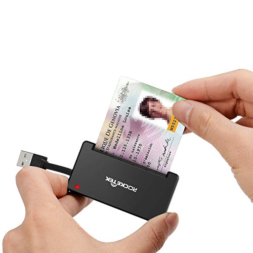 Rocketek DOD Military USB Smart Card Reader/CAC Common Access Card Reader Writer for Military|ID Card/IC Bank Chip Card Reader, USB Smart Card Writer Compatible with Windows XP/Vista/7/8/11, Mac OS