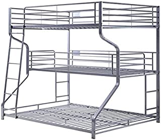 ACME Furniture Caius II Triple Bunk Bed, Twin/Full/Queen, Silver