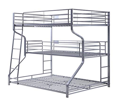 ACME Furniture Caius II Triple Bunk Bed, Twin/Full/Queen, Silver