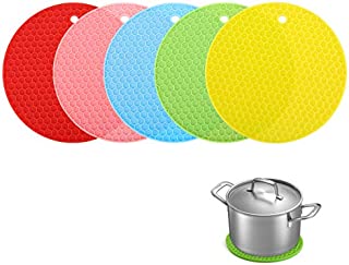 Housolution Silicone Trivet Mat for Hot Pots and Pans, 5PCS Non-slip Heat Resistant Trivet Hot Pads Pot Holder Drying Mat for Kitchen Table Countertop - Multi Colors