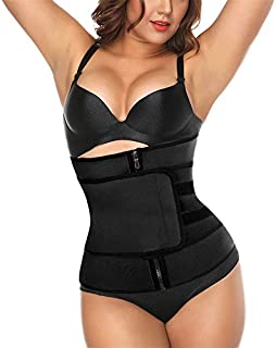 Aniywn Waist Trimmer Belt for Women,Slimming Body Shaper Sports Girdles Workout Abdomen Belt Black