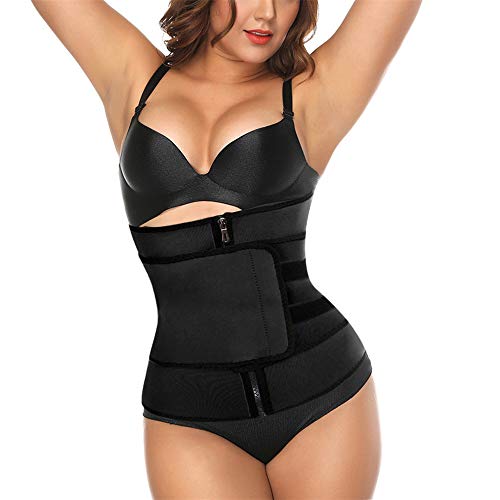 Aniywn Waist Trimmer Belt for Women,Slimming Body Shaper Sports Girdles Workout Abdomen Belt Black