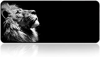 Large Gaming Mouse Pad Lonely-Lion with Edge Stitching|Extended XXL Size, Heavy|Thick, Waterproof & Foldable Mat for Desktop,Laptop,Keyboard, 31.5