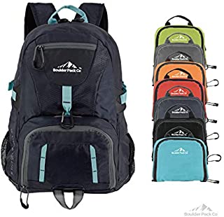 Boulder Pack Co Lightweight Foldable Travel & Hiking Backpack Daypack Bag - Fits Laptop