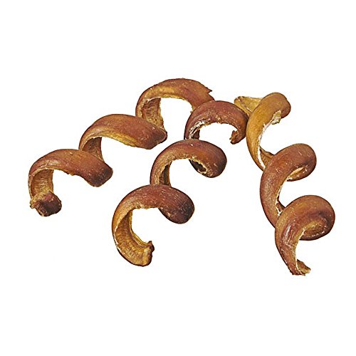 Bully Stick Springs for Dogs (Pack of 10) - Natural Bulk Dog Dental Treats & Healthy Chew, Best Thick Low-Odor Pizzle Stix Spirals, Free Range & Grass Fed Beef