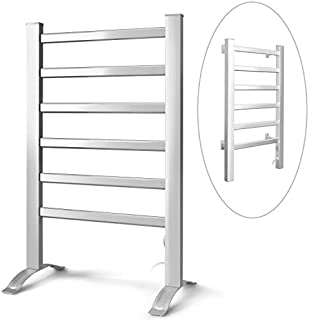 INNOKA 2-in-1 Towel Warmer and Drying Rack, Heated Towel Rack, Free Standing & Wall Mount (UL Certified) with 6 Bars & Aluminum Frame for Bathroom