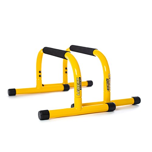 Lebert Fitness Parallettes Push Up Dip Stand, Yellow