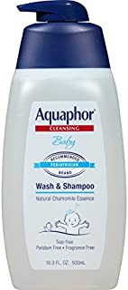 Aquaphor Baby Wash and Shampoo - Mild, Tear-free 2-in-1 Solution for Babys Sensitive Skin - 16.9 fl. oz. Pump