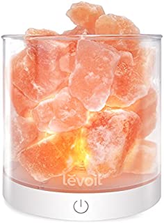 LEVOIT Cora Himalayan Salt Lamp, Natural Hymalain Pink Salt Rock Lamps, USB Sea Salt Crystal Night Light with Touch Dimmer Switch, 3 Bulbs, UL-Listed Cord, Holiday Gift.