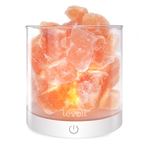 LEVOIT Cora Himalayan Salt Lamp, Natural Hymalain Pink Salt Rock Lamps, USB Sea Salt Crystal Night Light with Touch Dimmer Switch, 3 Bulbs, UL-Listed Cord, Holiday Gift.