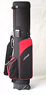 A99Golf Travel Mate III with Skin Wheeled Cover W. TSA Lock Air Porter Golf Travel Bag cart Bag ( Blk/Red)