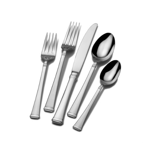 Mikasa 5060761 Harmony 65-Piece 18/10 Stainless Steel Flatware Set with Serving Utensil Set,