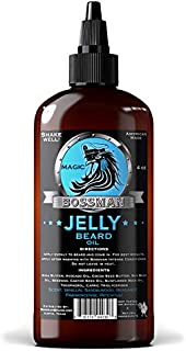 Bossman Beard Oil (4oz) - Eliminates Beard Itch, Bigger Bottle, Thicker Growth, All Natural, American Made, Non Greasy Jelly Beard Oil (Magic Scent)