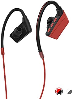 Sports Bluetooth Earphones, Wireless Earbuds for Running, HiFi Bass Stereo Sweatproof Earbuds w/Mic, Noise Cancelling Headset for Workout, Running, Gym (Red)