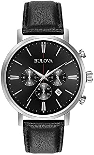 Bulova Mens Quartz Watch with Leather Strap, 20 (Model: 96B262)