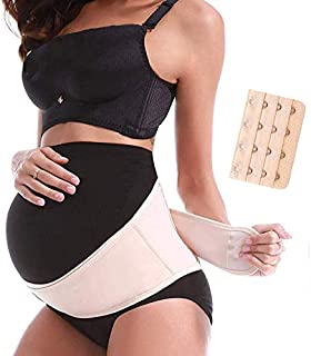 Maternity Belt 2.0 - Belly Band for Pregnancy, Two in One Pregnancy Belt for Your Entire Pregnancy and Postpartum Recovery, Breathable Back and Pelvic Support Prenatal Cradle (Universal Size, Beige)