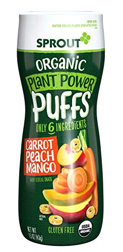 Sprout Organic Quinoa Puffs Baby Snacks, Carrot Mango, 1.5 Ounce Canister (Pack of 1) (Packaging May Vary)