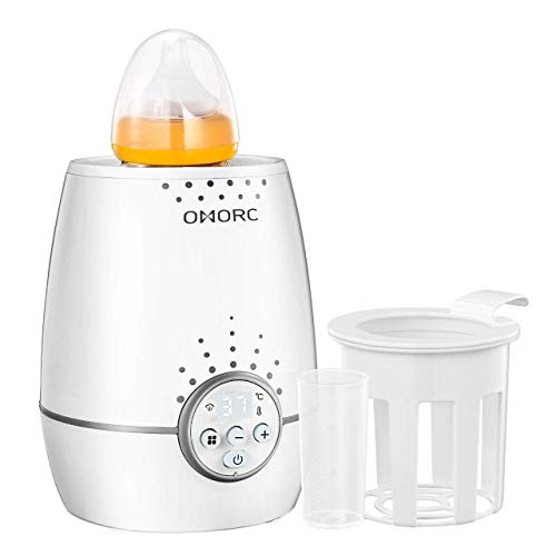 OMORC Baby Bottle Warmer with Timer and Temperature Control, 500W Fast Breast Milk Warmer Infant Bottle Warmer, LED Display and Auto Shut-off Set, 100% BPA FREE