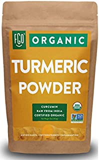 Organic Turmeric Root Powder w/ Curcumin | Lab Tested for Purity | 100% Raw from India | 16oz/453g (1lb) Resealable Kraft Bag | by FGO