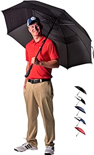 Athletico 68 Inch Automatic Open Golf Umbrella - Extra Large Double Canopy Umbrella is Windproof and Waterproof - Features Ergonomic Rubber Handle