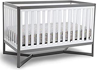 Delta Children Tribeca 4-in-1 Baby Convertible Crib, White/Grey