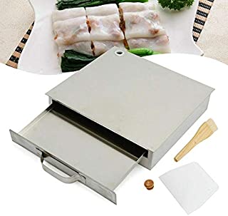 1/3/5 Layer Rice Noodle Roll Steamer Cooker -Kitchen Food Steaming Machine,430 Stainless Steel Steamed Vermicelli Roll Steamer,Hong Kong Chee Cheung Fun Chinese Changfen (Single layer)