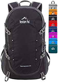 Venture Pal 40L Lightweight Packable Travel Hiking Backpack Daypack, A3 Black, One Size