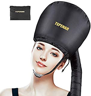 TEPENAR Bonnet Hair Dryer Attachment, Upgraded Soft Adjustable Large Hair Drying Bonnet for Hand Held hair Dryer, Easy To Use For Natural Curly Textured Hair Care and Speeds Up Drying Time at Home