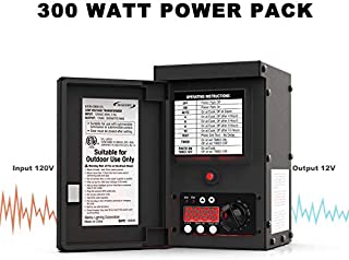 Malibu 300 Watt Power Pack with Sensor and Weather Shield for Low Voltage Landscape Lighting Spotlight Outdoor Transformer 120V Input 12V Output 8100-0300-01 (Renewed)