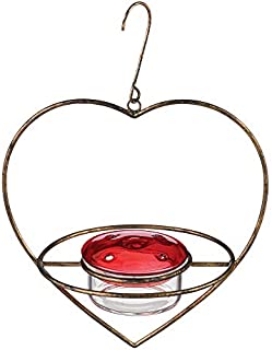 Grasslands Road 465824 Heart Hanging Hummingbird Feeder, 7-inch x 5 3/4-inch x 6 1/2-inch, Glass