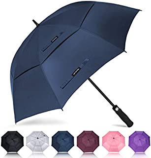 ZOMAKE Golf Umbrella 62 Inch, Large Windproof Umbrellas Automatic Open Oversize Rain Umbrella with Double Canopy for Men Women - Vented Stick Umbrellas